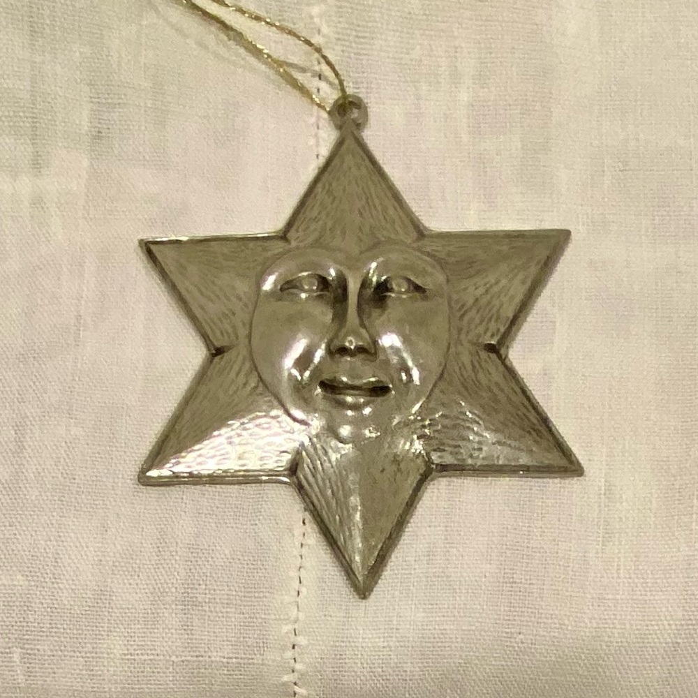 Vintage handmade european 95% pewter /tin Sun  - attention sun & moon collectors